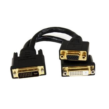 STARTECH Wyse Compatible DVI Splitter Cable - DVI-I to DVI-D and VGA - M/F - 8 in. (DVI92030202L)