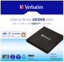 VERBATIM External Slimline CD/DVD Writer with USB-C Connection (43886)