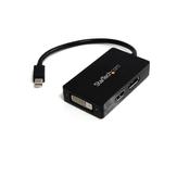 StarTech Travel A/V adapter - 3-in-1 Mini DisplayPort to DisplayPort DVI or HDMI converter (MDP2DPDVHD) - video adapter - DisplayPort / HDMI / DVI - 15 cm (MDP2DPDVHD)