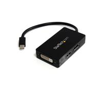 StarTech Travel A/V adapter - 3-in-1 Mini DisplayPort to DisplayPort DVI or HDMI converter (MDP2DPDVHD) - video adapter - DisplayPort / HDMI / DVI - 15 cm