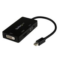 StarTech 3 in 1 Mini DisplayPort Adapter - 1080p - Mini DP / Thunderbolt to HDMI / VGA / DVI Splitter for Your Monitor (MDP2VGDVHD) - video adapter - Mini DisplayPort / HDMI / DVI / VGA - 27 cm