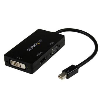 STARTECH Travel A/V Adapter: 3-in-1 Mini DisplayPort to VGA DVI or HDMI Converter (MDP2VGDVHD)