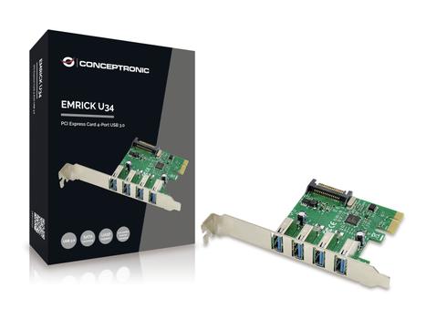 CONCEPTRONIC EMRICK02G 4-Port-USB-3.0 PCIe-Karte (EMRICK02G)