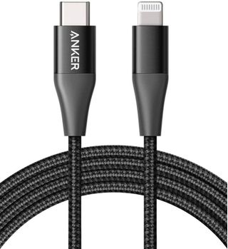 ANKER POWERLINE + 2 USB-C TO LIGHTNING CABLE 6FT BLACK ACCS (A8653H11)