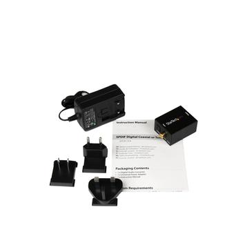 StarTech SPDIF Digital Coaxial or Toslink Optical to Stereo RCA Audio Converter - Digital Audio Adapter (SPDIF2AA) - koaksial/ optisk digitallydomformer (SPDIF2AA)