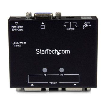 STARTECH 2-Port VGA Auto Switch Box with Priority Switching and EDID Copy - 2x1 Dual Port Monitor VGA Switch 1920x1200 IN (ST122VGA)