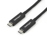 StarTech Active 40Gbps Thunderbolt 3 Cable - 3.3ft/1m - Black - 5k 60Hz/4k 60Hz - Certified TB3 Charger Cord w/ 100W Power Delivery (TBLT3MM1MA) - Thunderbolt-kabel - 24 pin USB-C til 24 pin USB-C - 1 m (TBLT3MM1MA)