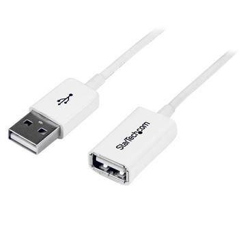 STARTECH 1M USB MALE TO FEMALE CABLE WHITE USB 2.0 EXTENSION CORD CABL (USBEXTPAA1MW)