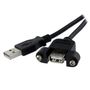 STARTECH PANEL MOUNT USB EXTENSION CABLE FEMALE TO MALE USB A PORT 91 CM CABL