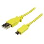 STARTECH 1M PHONE CHARGE CABLE USB TO THIN MICRO USB SYNC - YELLOW ACCS