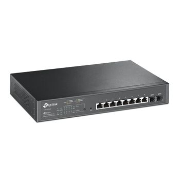 TP-LINK JetStream   10-Port Gigabit Smart Switch with 8-Port PoE+  PORT: 8   Gigabit PoE+ Ports,  2   Gigabit SFP Slots SPEC: 802.3at/ af,   150 W PoE Power,  1U 13-inch Rack-mountable Steel Case FEATURE: Integ (TL-SG2210MP)