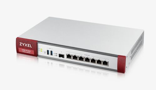 ZYXEL USG FLEX FIREWALL 7 GIGABIT USER-DEFINABLE PORTS 1SFP 2 USB WITH 1 YR UTM BUNDLE IN (USGFLEX500-EU0102F)