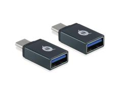 CONCEPTRONIC DONN03G DONN USB-C to USB-A OTG Adapter 2-Pack, USB 3.1 Gen 1, Male/ Female, Black]