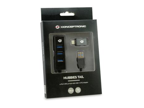CONCEPTRONIC USB-Hub 4Port USB3.0 -> USB 3.0 +USB-C Adapter (HUBBIES04B)