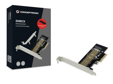 CONCEPTRONIC PCI Express Card M.2 NVMe SSD PCIe Adapter+CPK (EMRICK05BS)