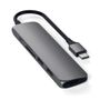 SATECHI Slim USB-C MultiPort Adapter V2 Silver, 4K HDMI, 2 x USB3.0, SD/MicroSD, USB-C
