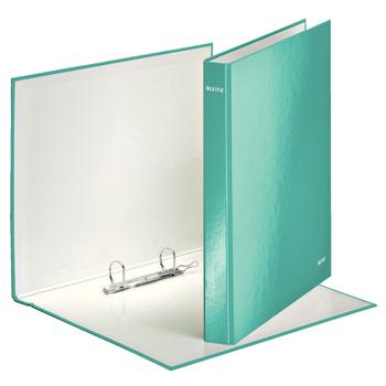 LEITZ WOW Ring Binder Laminated Paper on Board 2 D-Ring A4 25mm Rings Ice Blue (Pack 10) 42410051 (42410051)