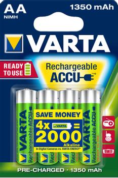 VARTA Recharge Charge Accu Power AA 1350mAh 4 Pack (56746101404)