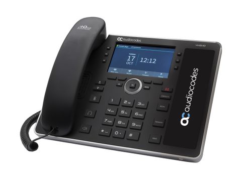 AUDIOCODES SFB 445HD IP-Phone PoE GbE black without the integrated sidecar and speed dial keys, with integrated (UC445HDEG-BW-R)