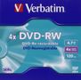 VERBATIM DVD-RW Media 4X Data Jewelcase 4.7GB SERL 5 Pack Retail (43285 $DEL)