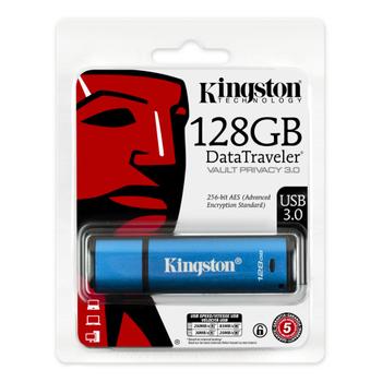 KINGSTON 128GB USB 3.0 DTVP30, 256bit AES Encrypted FIPS 197 (DTVP30/128GB)