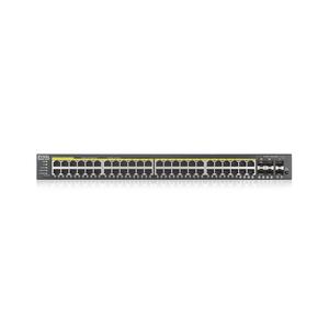 ZYXEL GS2220-50EU region 48-port GbE L2 PoE Switch with GbE Uplink 1 year NCC Pro pack license bundled (GS2220-50HP-EU0101F)