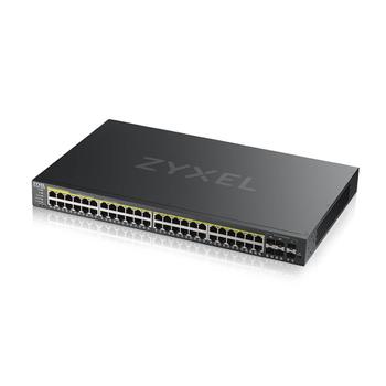 ZYXEL GS2220-50EU region 48-port GbE L2 PoE Switch with GbE Uplink 1 year NCC Pro pack license bundled (GS2220-50HP-EU0101F)