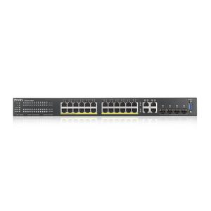 ZYXEL GS2220-28EU region 24-port GbE L2 PoE Switch with GbE Uplink 1 year NCC Pro pack license bundled (GS2220-28HP-EU0101F)