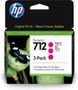HP 712 - 3-pack - 29 ml - magenta - original - DesignJet - ink cartridge - for DesignJet Studio, T210, T230, T250, T630, T650