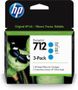 HP 712 - 3-pack - 29 ml - cyan - original - DesignJet - ink cartridge - for DesignJet Studio, T210, T230, T250, T630, T650