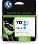 HP 712 3-Pack 29-ml Cyan DesignJet Ink Cartridge (3ED77A)