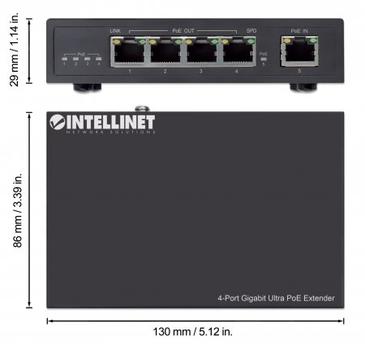 INTELLINET INT PoE Extender Switch, 1 in/4 out, Box (561617)