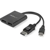 StarTech 2-Port Multi Monitor Adapter, DisplayPort 1.2 MST Hub, Dual 4K 30Hz or 1080p, USB Bus Powered, Video Splitter for Extended Desktop Mode on Windows Only, DP to 2x DP MST Hub - Multi Stream Transport (M (MSTDP122DP)