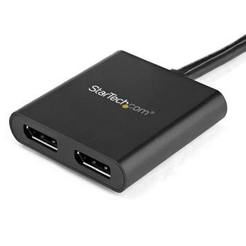 StarTech 2-Port Multi Monitor Adapter, DisplayPort 1.2 MST Hub, Dual 4K 30Hz or 1080p, USB Bus Powered, Video Splitter for Extended Desktop Mode on Windows Only, DP to 2x DP MST Hub - Multi Stream Transport (M (MSTDP122DP)