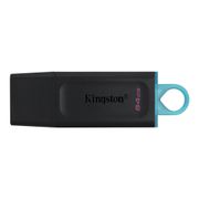 KINGSTON DataTraveler Exodia - USB flash drive - 64 GB - USB 3.2 Gen 1 - black with teal (DTX/64GB)