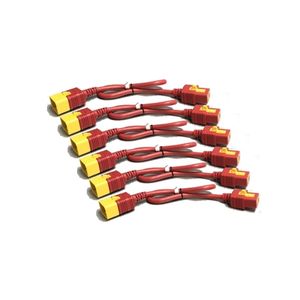 APC Power Cord Kit (6 EA), Locking, C19 TO C20, 0.6M (2FT), Red (AP8712SX340)