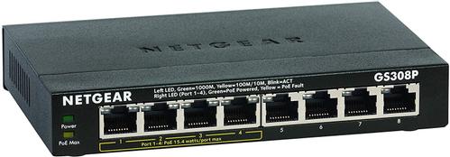 NETGEAR 8-PORT GB POE SWITCH FANLESS (GS308P-100PES)