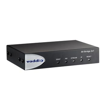VADDIO AV Bridge 2x1, USB Gateway for 2x Camera/ HDMI video to HDMI/ USB/ IP-stream,  4x4 Dante (in/out) (999-8250-001)