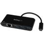 STARTECH 3PORT USB C HUB W/ GBE AND PD 2.0 - TYPE C TO 3X A - USB 3.0 CABL (HB30C3AGEPD)