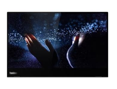 LENOVO ThinkVision M14t - LED monitor - 14" - portable - touchscreen - 1920 x 1080 Full HD (1080p) @ 60 Hz - 300 cd/m² - 700:1 - 6 ms - 2xUSB-C - raven black (62A3UAT1WL)