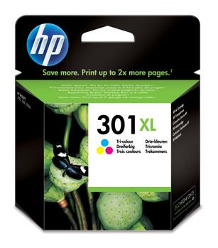 HP 301XL - 6 ml - High Yield - colour (cyan, magenta, yellow) - original - ink cartridge - for Deskjet 1050A J410, 1051A J410, 10XX, 10XX J410, 15XX, 2000, 2050 J510, 2050A J510, 2054A J510, 25XX, 300 (CH564EE#ABE)