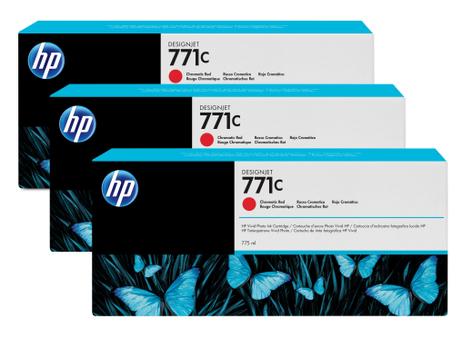 HP 771C - 3-pack - kromatisk rød - original - blekkpatron (B6Y32A)