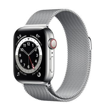 APPLE Watch Series 6 GPS + Cellular 40mm Silver Stainless Steel Case with Silver Milanese Loop (M06U3KS/A)
