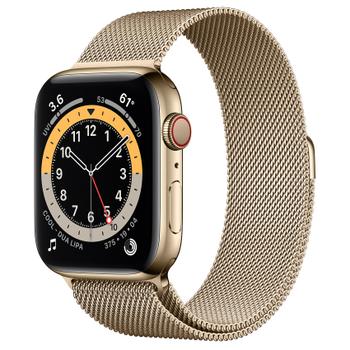 APPLE WATCH S6 GPS+CELL 44MM GOLD STSTEEL CASE W GOLD ML LOOP ACCS (M09G3KS/A)