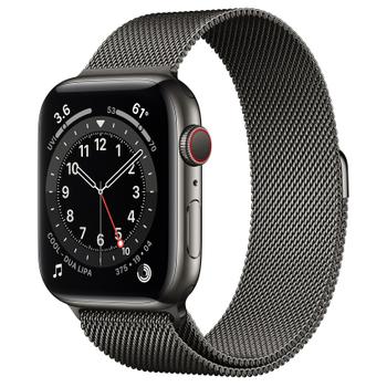 APPLE Watch Series 6 GPS + Cellular 44mm Graphite Stainless Steel Case with Graphite Milanese Loop (M09J3KS/A)