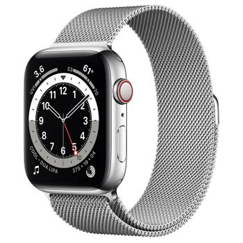 APPLE WATCH S6 GPS+CELL 44MM SILV STSTEEL CASE W SILV ML LOOP IN ACCS (M09E3KS/A)