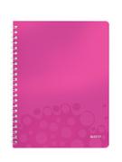 LEITZ Notepad WOW PP A4 w/holes ruled 80s pink
