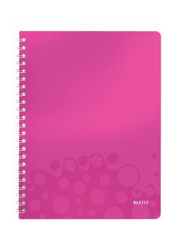 LEITZ Notepad WOW PP A4 w/holes ruled 80s pink (46370023*6)