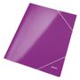 LEITZ WOW 3-klap elastikmappe A4 lilla