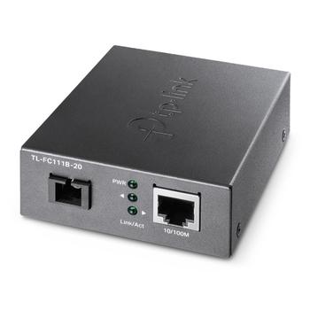 TP-LINK TL-FC111B-20 - Glasvezel mediaconverter - 100Mb LAN - 10Base-T, 100Base-TX,  WDM - SC/UPC enkele modus / RJ-45 - maximaal 20 km - 1550 (RX) / 1310 (TX) nm - voor JetStream TL-SG3452XP V1 (TL-FC111B-20)